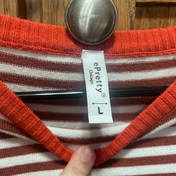 ePretty Red and White Striped Top - Picture 2 of 3